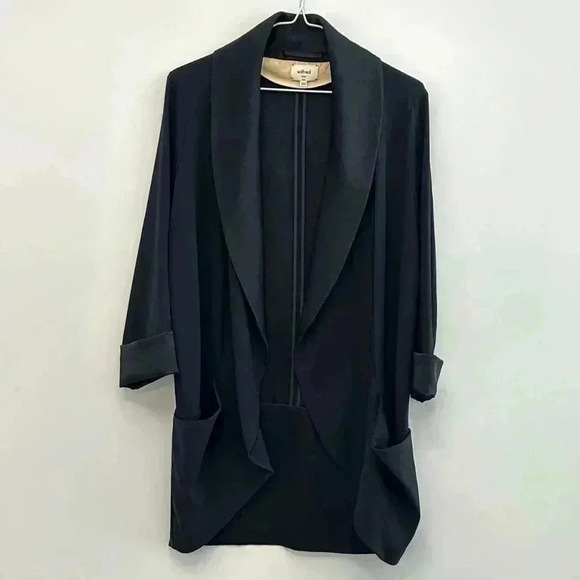Wilfred Chevalier Jacket  Relaxed Open-Front Blazer Black Women's Size 4 - Picture 4 of 16